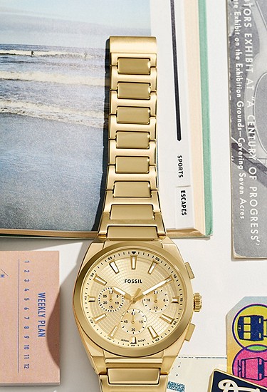 Everett 44mm Chronograph Gold-Tone Stainless Steel Watch - Image 5