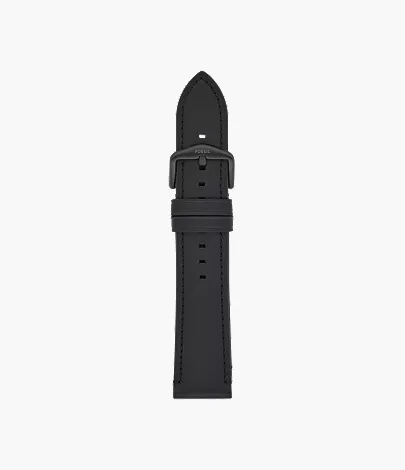 22mm Black LiteHide? Leather Strap