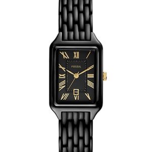 Raquel 23mm Three-Hand Date Black Stainless Steel Watch