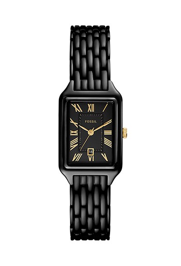 Raquel 23mm Three-Hand Date Black Stainless Steel Watch