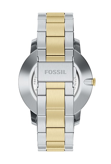 Minimalist 44mm Three-Hand Two-Tone Stainless Steel Watch - Image 3