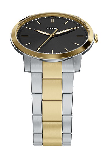 Minimalist 44mm Three-Hand Two-Tone Stainless Steel Watch - Image 5