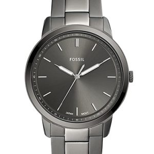 Minimalist 44mm Three-Hand Smoke Stainless Steel Watch