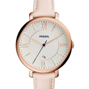 Jacqueline 36mm Three-Hand Date Blush Leather Watch