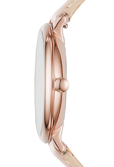 Jacqueline 36mm Three-Hand Date Blush Leather Watch - Image 3