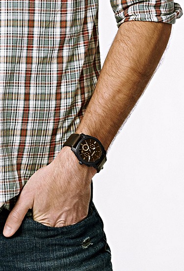 Machine 42mm Chronograph Brown Leather Watch - Image 5