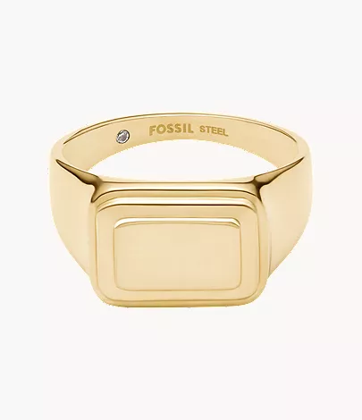 Raquel Gold-Tone Stainless Steel Signet Ring - Image 3