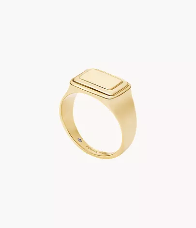 Raquel Gold-Tone Stainless Steel Signet Ring - Image 4