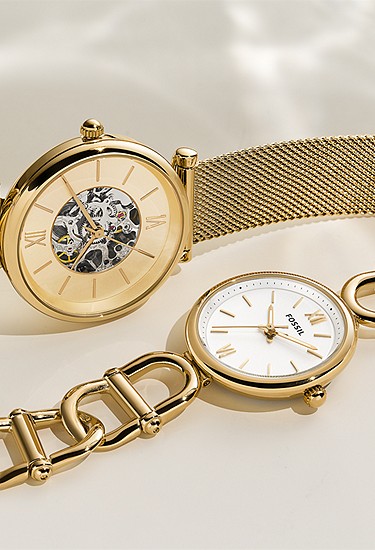 Carlie 35mm Automatic Gold-Tone Stainless Steel Mesh Watch - Image 5
