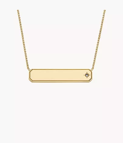 Sadie Gold-Tone Stainless Steel ID Necklace
