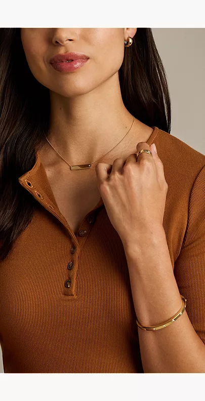 Sadie Gold-Tone Stainless Steel ID Necklace - Image 8