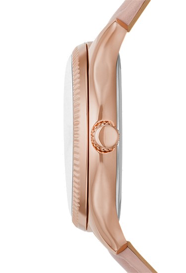 Rye 36mm Multifunction Pink Leather Watch - Image 4