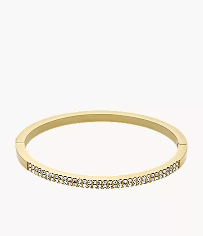 Ellis Pav?? Glitz Gold-Tone Stainless Steel Bangle Bracelet