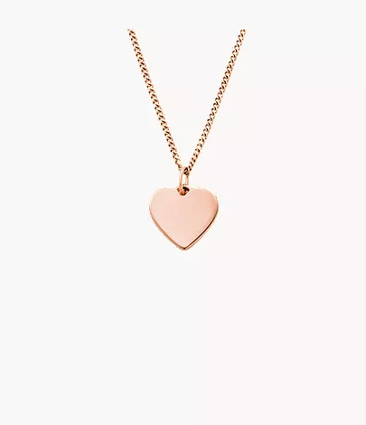 Ellis Heart Rose Gold-Tone Stainless Steel Necklace