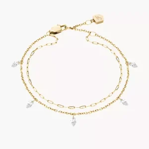 Ellis Shaky Glitz Gold-Tone Stainless Steel Multi-Strand Bracelet