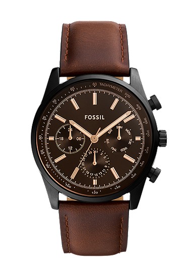 Sullivan 44mm Multifunction Brown Leather Watch