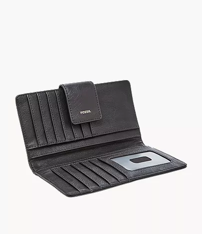 Logan Leather RFID Tab Clutch Wallet - Image 2
