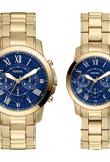 Grant 44mm Chronograph Gold-Tone Stainless Steel Watch Set