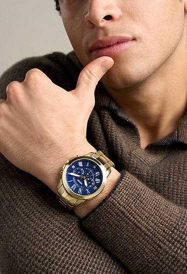 Grant 44mm Chronograph Gold-Tone Stainless Steel Watch Set - Image 2