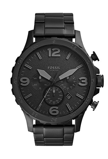 Nate 50mm Chronograph Black Stainless Steel Watch