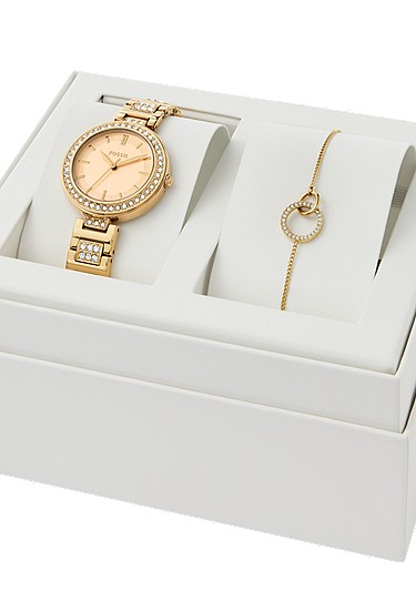 Karli 32mm Three-Hand Gold-Tone Watch and Bracelet Set - Image 6