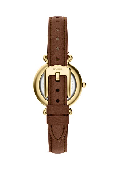 Carlie Mini 28mm Three-Hand Brown Leather Watch - Image 3