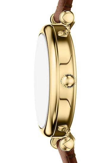 Carlie Mini 28mm Three-Hand Brown Leather Watch - Image 4