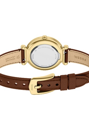Carlie Mini 28mm Three-Hand Brown Leather Watch - Image 6