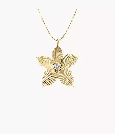 Sutton The Flower Collection Gold-Tone Stainless Steel Pendant Necklace