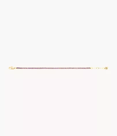Ellis Pav?? Glitz Amethyst Color Gold-Tone Brass Tennis Chain Bracelet - Image 5