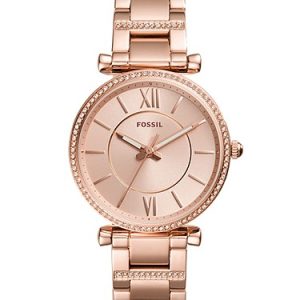 Carlie 35mm Three-Hand Rose Gold-Tone Stainless Steel Watch