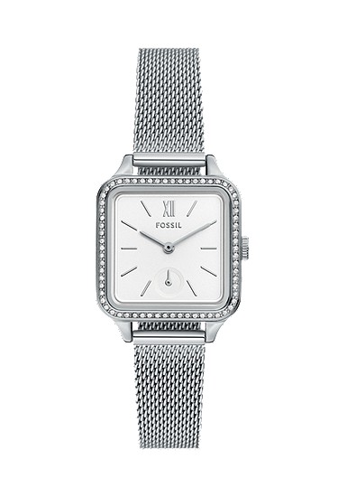 Colleen 28mm Three-Hand Stainless Steel Mesh Watch