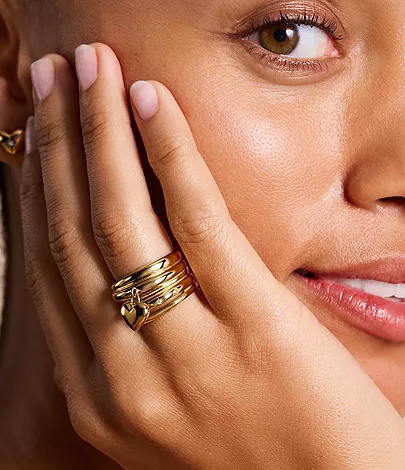 Sadie All My Love Gold-Tone Stainless Steel Heart Prestack Ring - Image 2