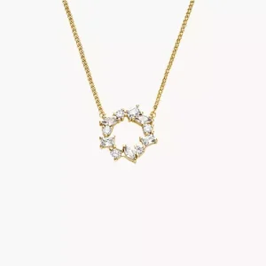 Ellis Mixed Shapes Gold-Tone Brass Pendant Necklace