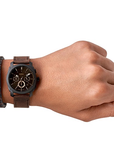 Machine 42mm Chronograph Dark Brown Leather Watch and Bracelet Box Set - Image 2