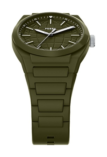 Everett 42mm Three-Hand Olive Silicone Watch - Image 5
