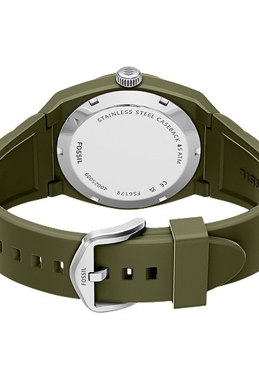 Everett 42mm Three-Hand Olive Silicone Watch - Image 6