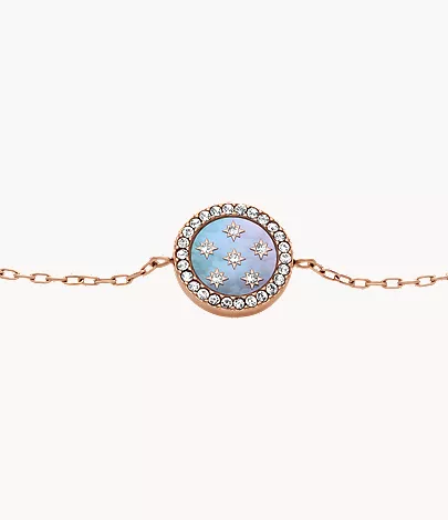Merrit Northlight Collection Rose Gold-Tone Stainless Steel Station Bracelet - Image 3