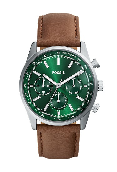 Sullivan 44mm Multifunction Brown Leather Watch