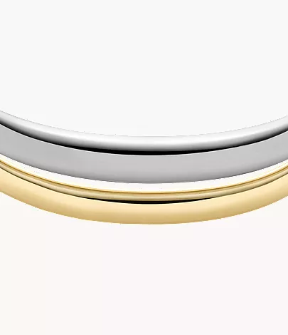 Ellis Domed Collection Two-Tone Stainless Steel Cuff Bracelet - Image 3