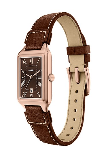 Raquel 23mm Three-Hand Date Brown Leather Watch - Image 7
