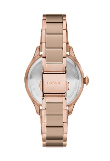 Gilmore 38mm Three-Hand Date Rose Gold-Tone and Brown Ceramic Watch - Image 3