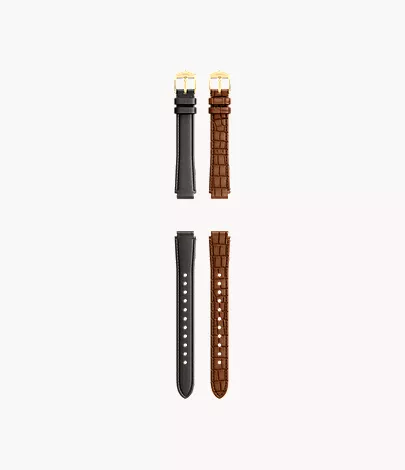 12mm Black And Brown Leather Raquel Strap Set - Image 4