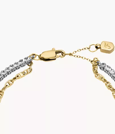 Heritage D-Link Glitz Two-Tone Stainless Steel Tennis Bracelet - Image 4