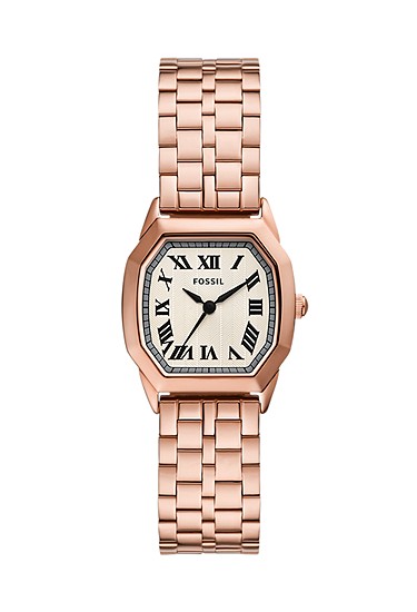 Harlow 27mm Three-Hand Rose Gold-Tone Stainless Steel Watch