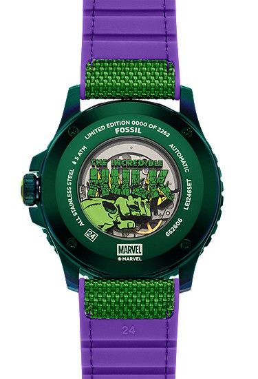 Marvel x Fossil Limited-Edition Incredible Hulk 45mm Automatic Watch - Image 5