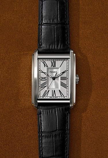 Carraway 30mm Three-Hand Black Croco Leather Watch - Image 5