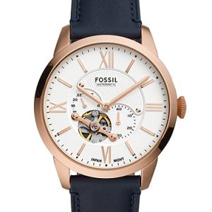 Townsman 44mm Automatic Navy Leather Watch