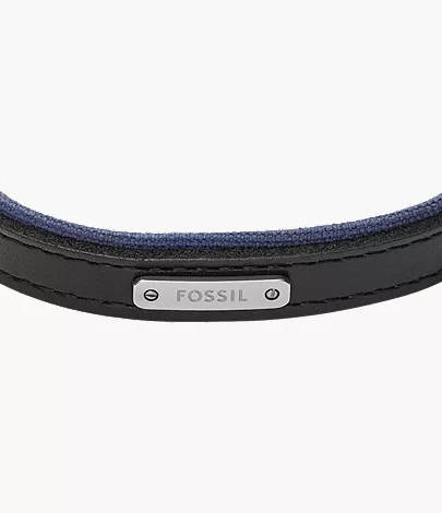 Everett Color Pop Midnight Blue and Black Leather Strap Bracelet - Image 3