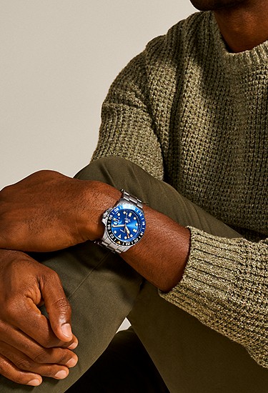 Fossil Blue GMT 46mm Stainless Steel Watch - Image 2